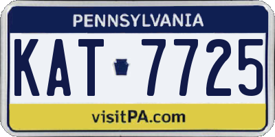 PA license plate KAT7725