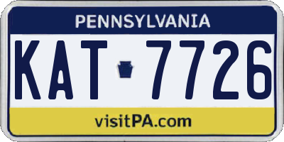 PA license plate KAT7726