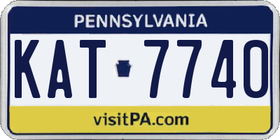 PA license plate KAT7740
