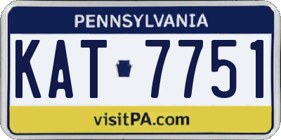 PA license plate KAT7751