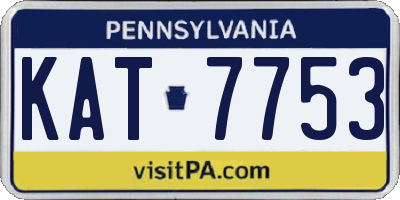 PA license plate KAT7753