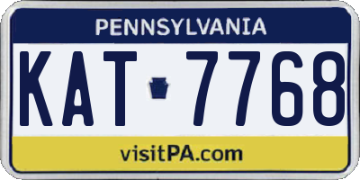 PA license plate KAT7768
