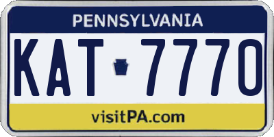 PA license plate KAT7770