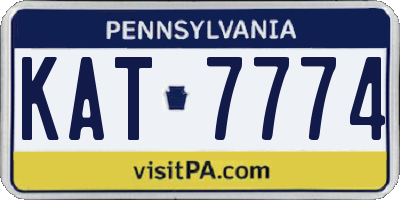 PA license plate KAT7774