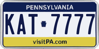 PA license plate KAT7777