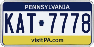 PA license plate KAT7778