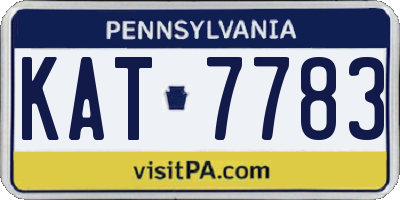 PA license plate KAT7783