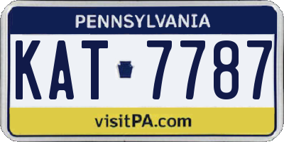 PA license plate KAT7787
