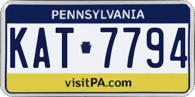 PA license plate KAT7794