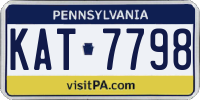 PA license plate KAT7798