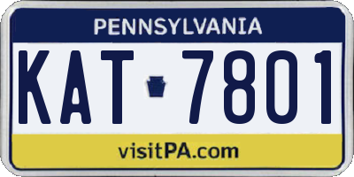 PA license plate KAT7801