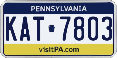 PA license plate KAT7803