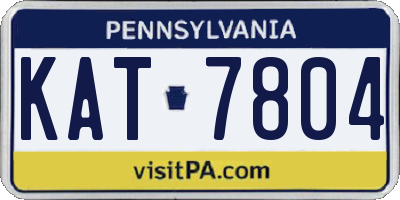 PA license plate KAT7804
