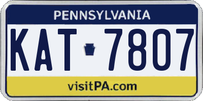 PA license plate KAT7807