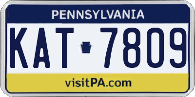PA license plate KAT7809