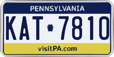 PA license plate KAT7810