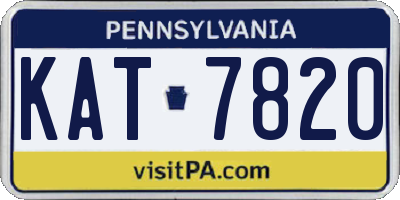 PA license plate KAT7820