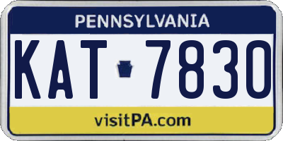 PA license plate KAT7830