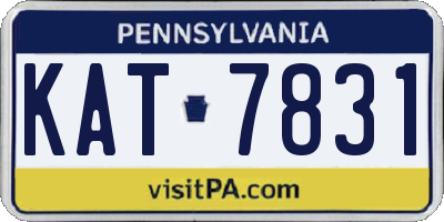 PA license plate KAT7831