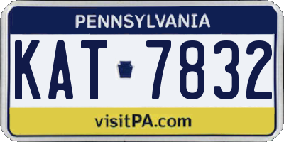 PA license plate KAT7832