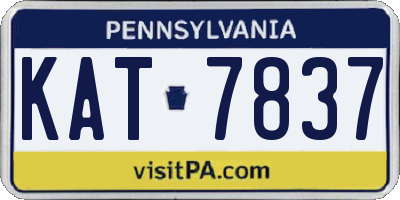 PA license plate KAT7837