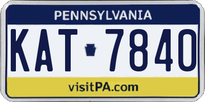 PA license plate KAT7840