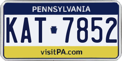 PA license plate KAT7852