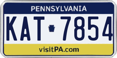 PA license plate KAT7854