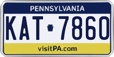 PA license plate KAT7860