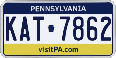 PA license plate KAT7862