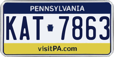 PA license plate KAT7863