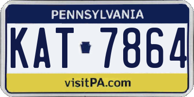 PA license plate KAT7864