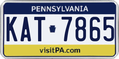 PA license plate KAT7865