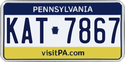 PA license plate KAT7867