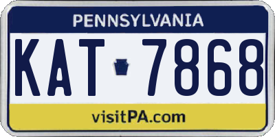 PA license plate KAT7868