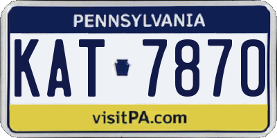 PA license plate KAT7870
