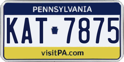 PA license plate KAT7875