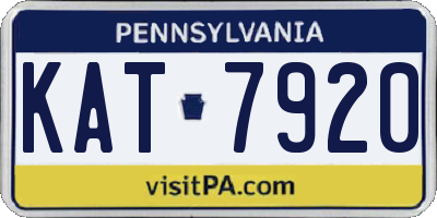 PA license plate KAT7920