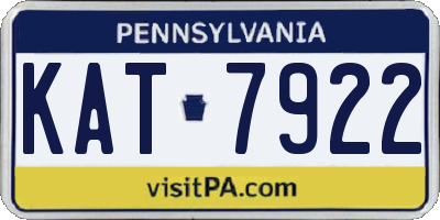 PA license plate KAT7922
