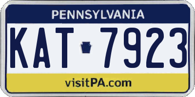 PA license plate KAT7923