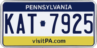 PA license plate KAT7925