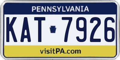 PA license plate KAT7926