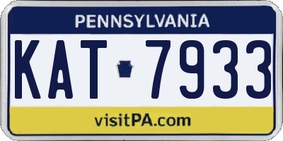 PA license plate KAT7933