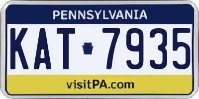 PA license plate KAT7935