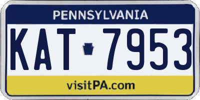 PA license plate KAT7953