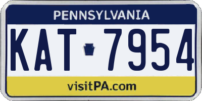 PA license plate KAT7954