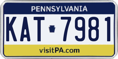 PA license plate KAT7981