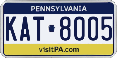 PA license plate KAT8005