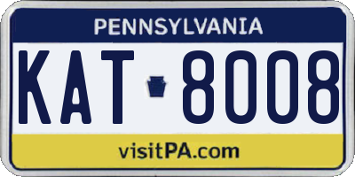 PA license plate KAT8008