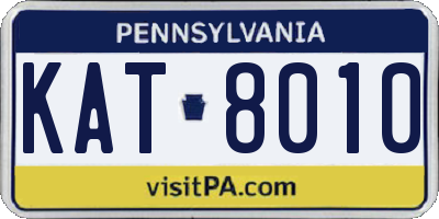 PA license plate KAT8010
